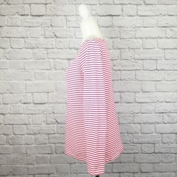 Vineyard Vines top white pink striped long sleeve chambray detail women's size S - Picture 7 of 9